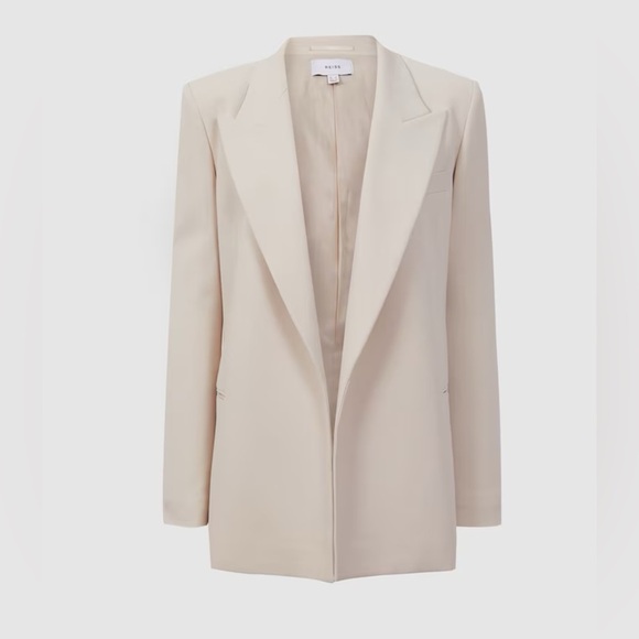 NWT Reiss Maya Open Front Blazer in Beige Size US4 - Picture 3 of 10